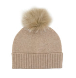 Cashmere Hat with Fox Pom