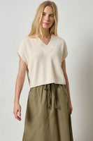 Wide Trim V-Neck Sweater