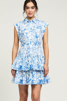 Printed Tiered Mini Dress