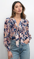 Rosabel Viscose Tie Neck Blouse