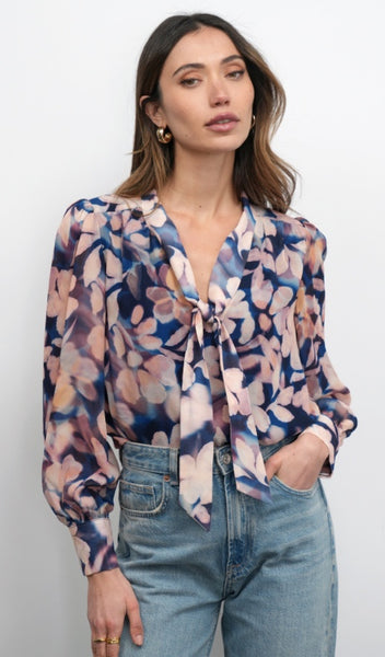 Rosabel Viscose Tie Neck Blouse