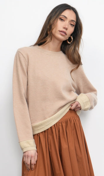 Dessi Cozy Pull Over Two Toned Sweater