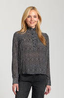 Printed High Neck Blouse