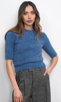 Odette Fuzzy Sleeve Knit Top