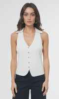 Tatiana Collared Knit Vest