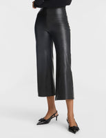 Faux Leather Cropped Wide Leg Pant