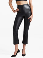 Faux Leather Cropped Flare Pant
