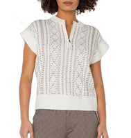 Cap Sleeve Dolman 1/2 Zip Sweater