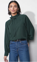 Liv Mock Neck Tie Blouse