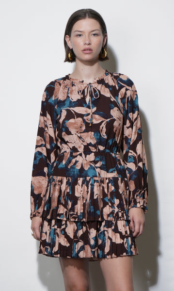 Astrid Floral Pleated Mini Dress