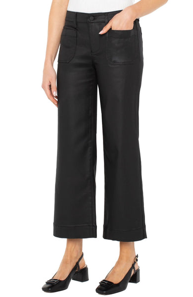 Crop Wide Leg Pant with Patch Pockets
