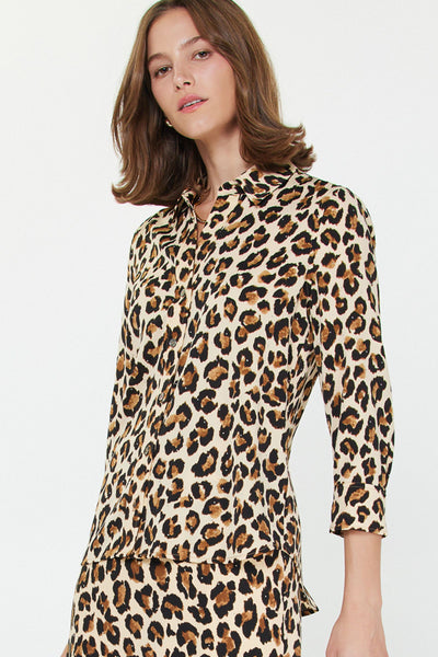 Leopard Button Down Shrt