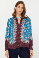 Floral Split Neck Blouse