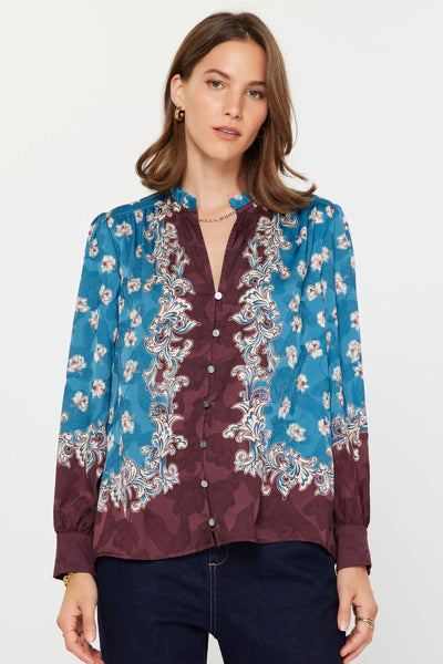 Floral Split Neck Blouse