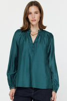 Embroidered Split Neck Top