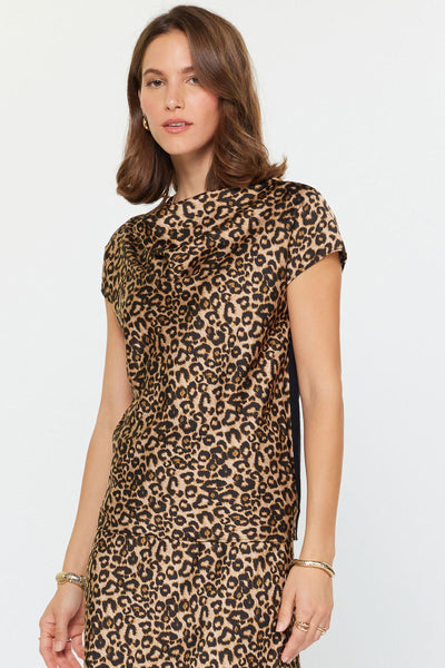 Draped Cowl Neck Top