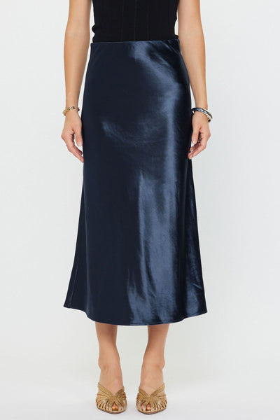 Bias Cut Silk Midi Skirt