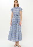 Ruffle Collar Button Maxi Dress