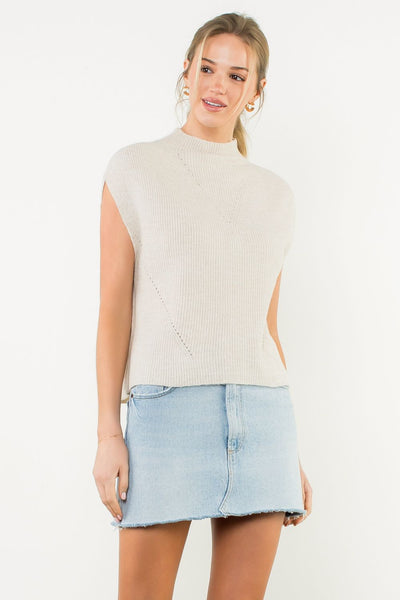 Mock Neck Sleevless Sweater