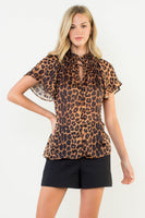 Flutter Sleeve Cheetah Top