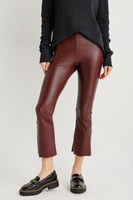 Fall Faux Leather Cropped Flare