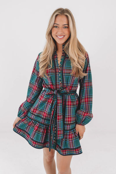 Zanna Long Sleeve Tie Dress