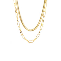 Double Link Herringbone Necklace