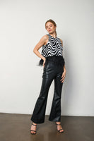 Rez Faux Leather Flare Pant