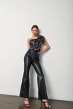 Rez Faux Leather Flare Pant
