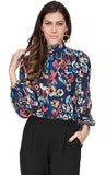 Cinched Neck Multi Blouse