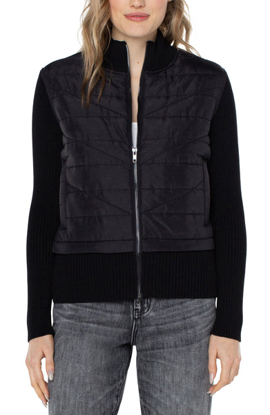 Quilted Zipper Sweater